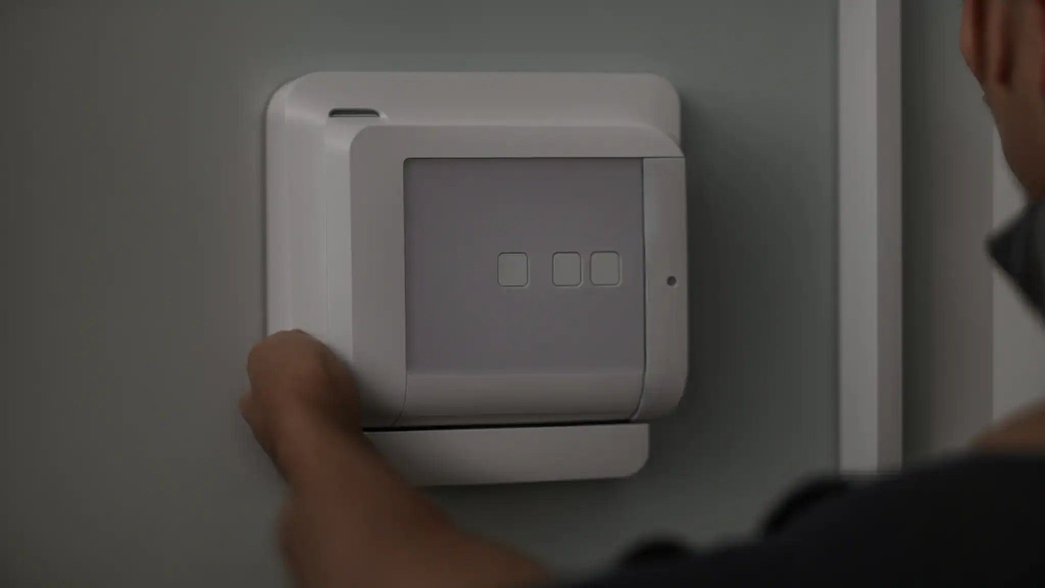 a professional electrician installs a smart thermostat in a calgary home, integrating it with the home's wireless network.