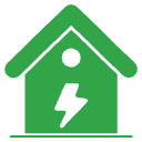 Bright green electrical box with lightning bolt symbol for Calgary electrician services.