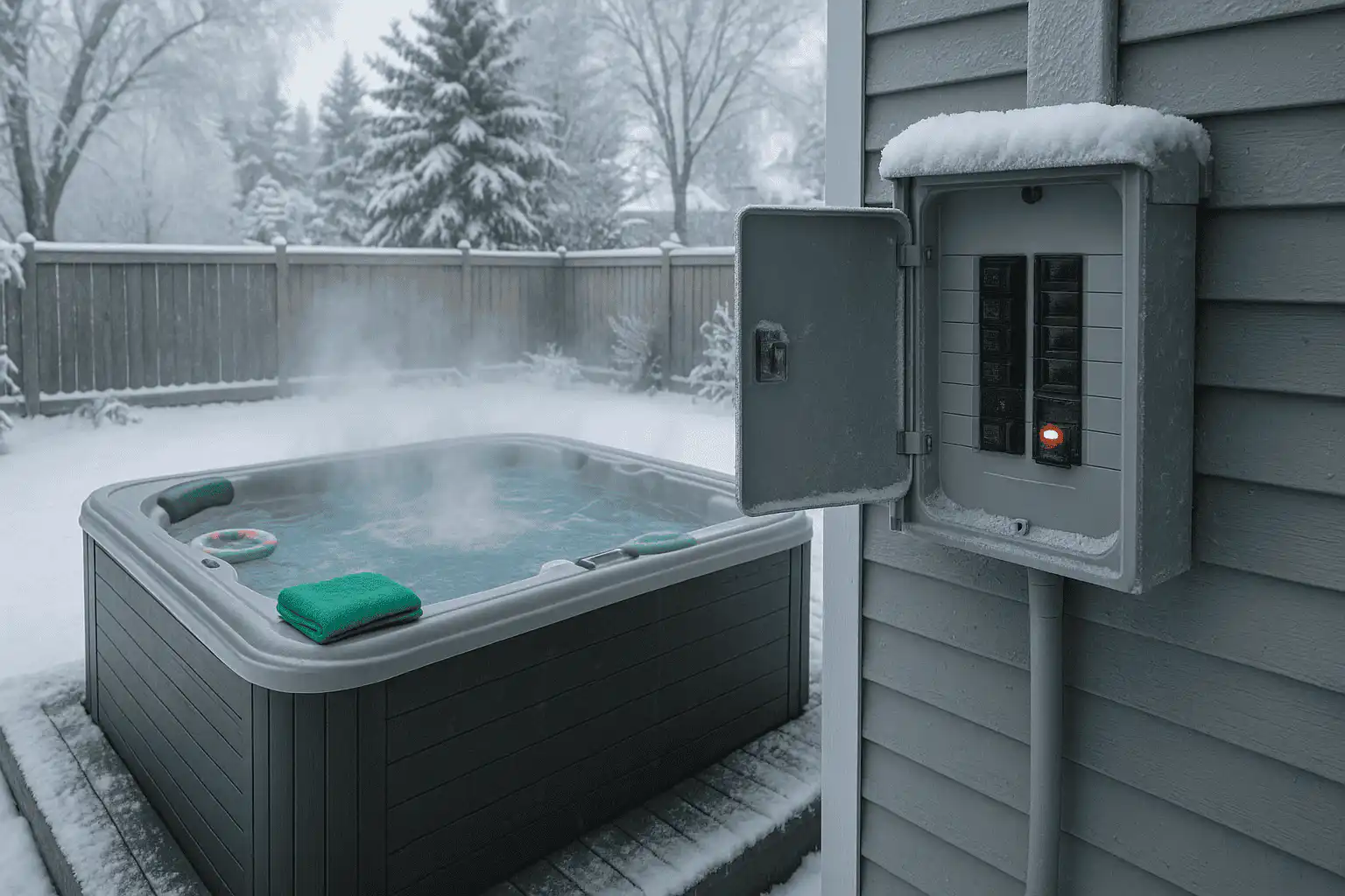 Hot tub GFCI breaker tripping in Calgary winter — outdoor hot tub troubleshooting